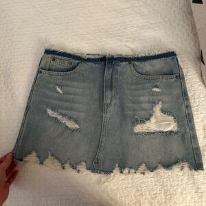 Signature8 Light Blue Denim Mini Skirt